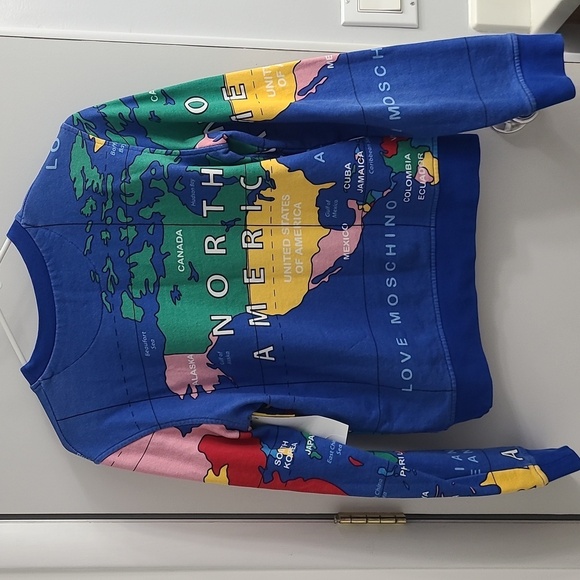 Moschino Colorful World Map Sweatshirt Size S (USA 6 ) - Picture 17 of 17